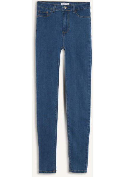Jegging Yüksek Bel Bilek Boy Dar Paça Basic Düz Jean Pantolon B7498AX25SP