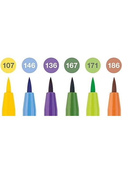 Pen Çizim Kalemi Fırça Uçlu Yaz Serisi 6'lı