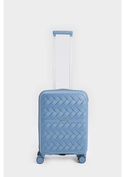 Unisex Sert Kapaklı Çekçekli Küçük Boy Valiz E7081AXNS