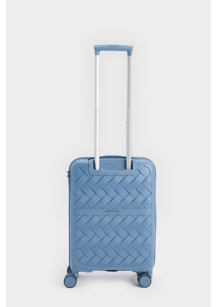 Unisex Sert Kapaklı Çekçekli Küçük Boy Valiz E7081AXNS