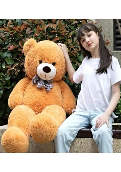 Papyonlu Sevimli Peluş Şaşkın Ayı 80 cm - Sevgiliye Özel Hediye Kahverengi fiyatları