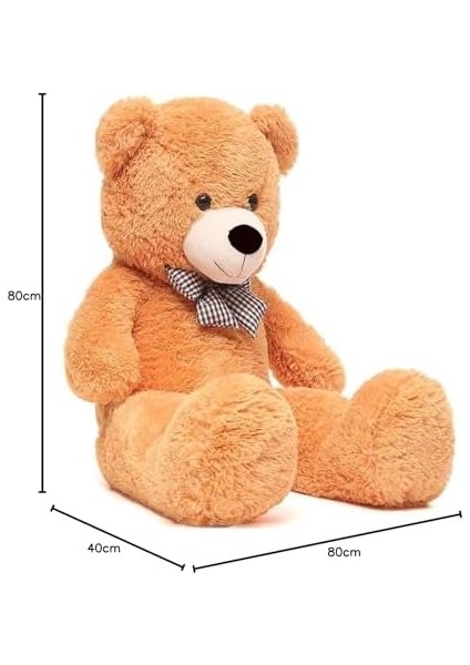 Papyonlu Sevimli Peluş Şaşkın Ayı 80 cm - Sevgiliye Özel Hediye Kahverengi modelleri