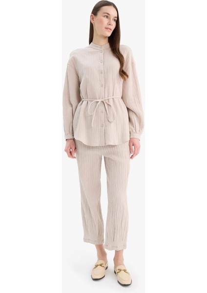 Basic Düz Cepli Müslin Harem Pantolon E5359AX25SP