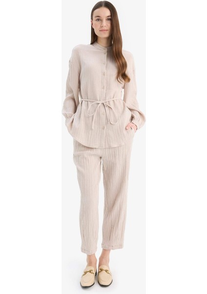 Basic Düz Cepli Müslin Harem Pantolon E5359AX25SP