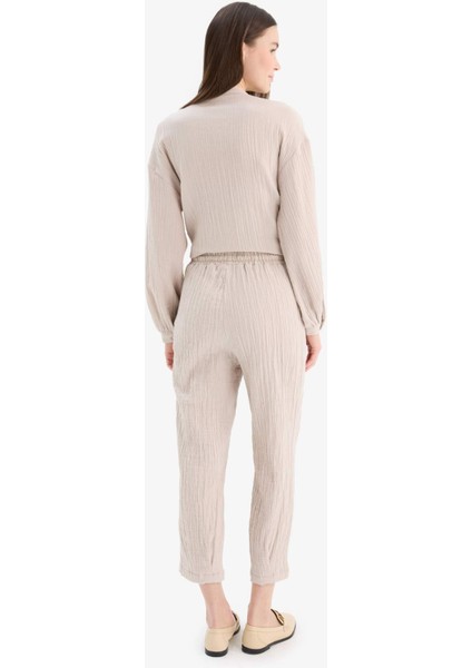 Basic Düz Cepli Müslin Harem Pantolon E5359AX25SP