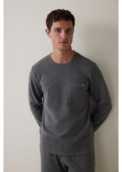 Antrasit Antra Erkek Relax Uzun Kollu Pijama Takımı