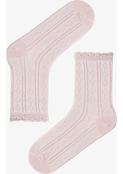 5 Çift Pamuklu Kendinden Desenli Soket Çorap