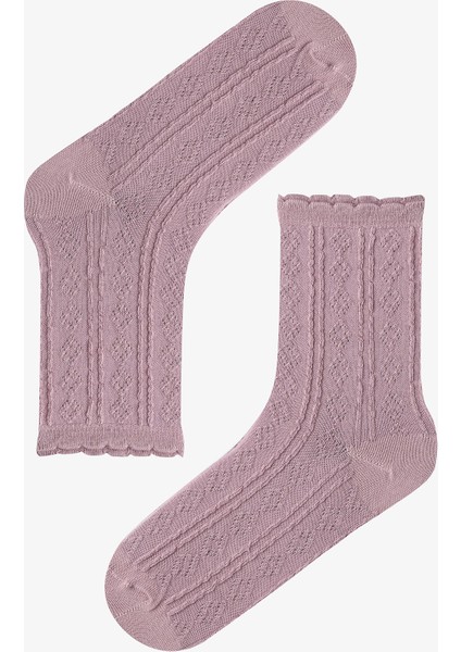 5 Çift Pamuklu Kendinden Desenli Soket Çorap