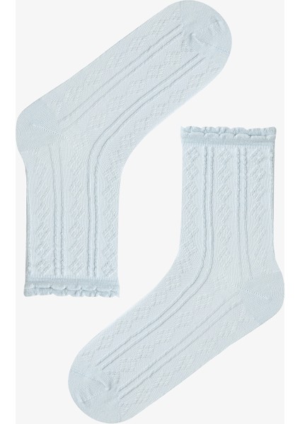 5 Çift Pamuklu Kendinden Desenli Soket Çorap