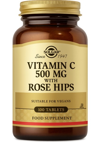 Vitamin C 500 Mg With Rose Hips 100 Tablet