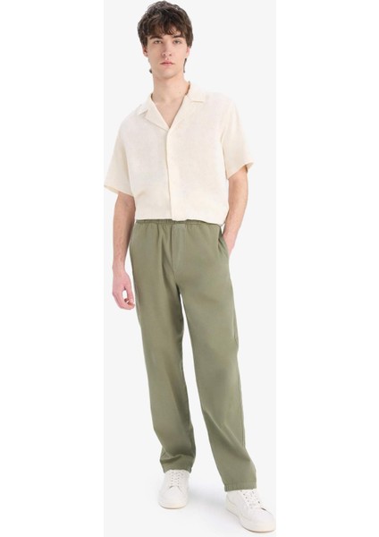 Bol Rahat Kesim Wide Leg Yazlık Keten Pantolon