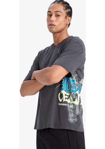 NBA Boston Celtics Oversize Geniş Kalıp Bisiklet Yaka Kısa Kollu Tişört E0130AX25SP