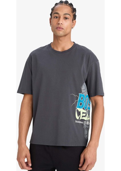 NBA Boston Celtics Oversize Geniş Kalıp Bisiklet Yaka Kısa Kollu Tişört E0130AX25SP