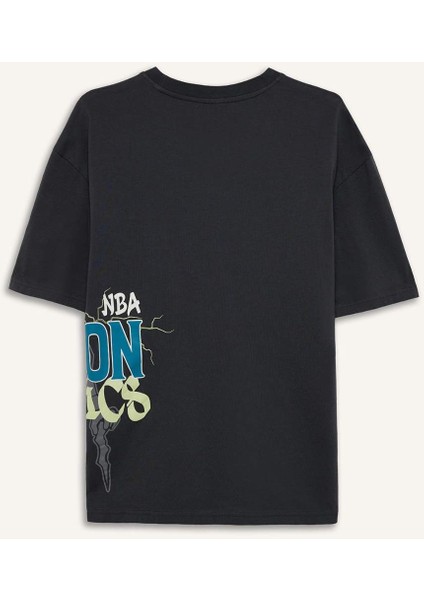 NBA Boston Celtics Oversize Geniş Kalıp Bisiklet Yaka Kısa Kollu Tişört E0130AX25SP