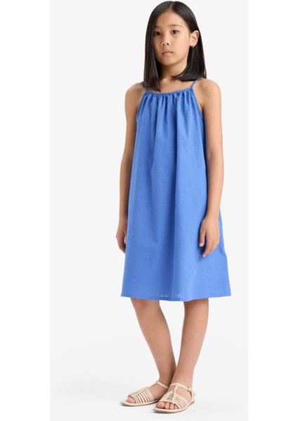 Kız Çocuk A Kesim Pamuklu Kolsuz Yazlık Elbise