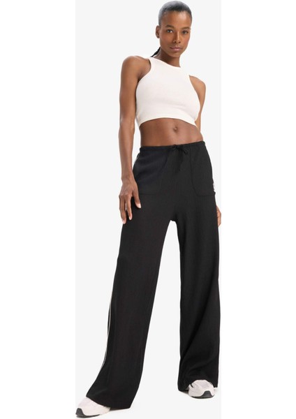 Fit NBA Miami Heat Wide Leg Geniş Paça Çift Cepli Geniş Paça Standart Boy Krinkıl İnce Pantolon