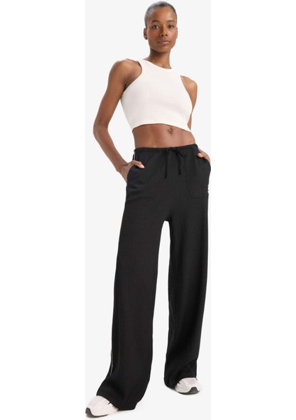 Fit NBA Miami Heat Wide Leg Geniş Paça Çift Cepli Geniş Paça Standart Boy Krinkıl İnce Pantolon