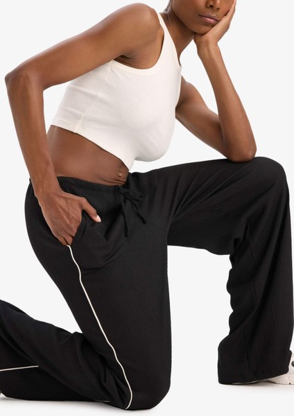 Fit NBA Miami Heat Wide Leg Geniş Paça Çift Cepli Geniş Paça Standart Boy Krinkıl İnce Pantolon