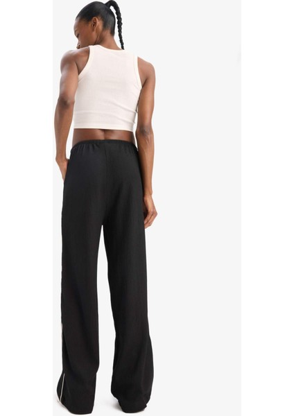 Fit NBA Miami Heat Wide Leg Geniş Paça Çift Cepli Geniş Paça Standart Boy Krinkıl İnce Pantolon