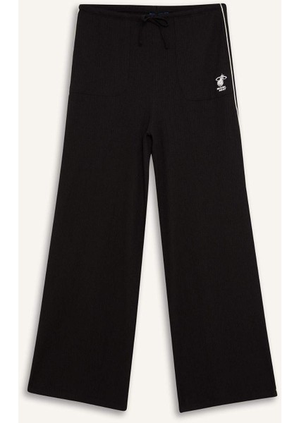Fit NBA Miami Heat Wide Leg Geniş Paça Çift Cepli Geniş Paça Standart Boy Krinkıl İnce Pantolon