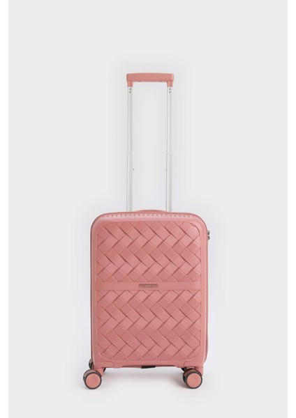 Unisex Sert Kapaklı Çekçekli Küçük Boy Valiz E7081AXNS