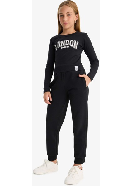 Kız Çocuk Standart Fit Basic Düz Beli Lastikli Okul Jogger Eşofman Altı Y1226A625AU