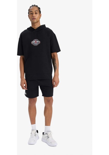 NBA Houston Rockets Oversize Geniş Kalıp Kapüşonlu Sırt Baskılı Kısa Kollu Tişört D9898AX25SP