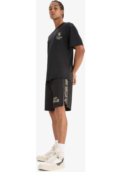 Fit NBA Los Angeles Lakers Boxy Fit Bisiklet Yaka Sırt Baskılı Kısa Kollu Tişört E0348AX25SP