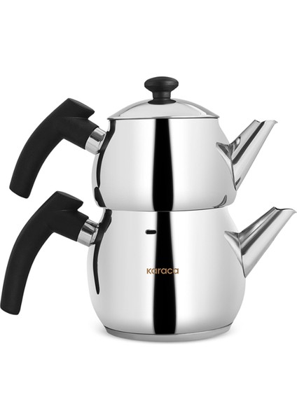 Adelya İndüksiyon Tabanlı Mini Boy Siyah Çaydanlık Takımı