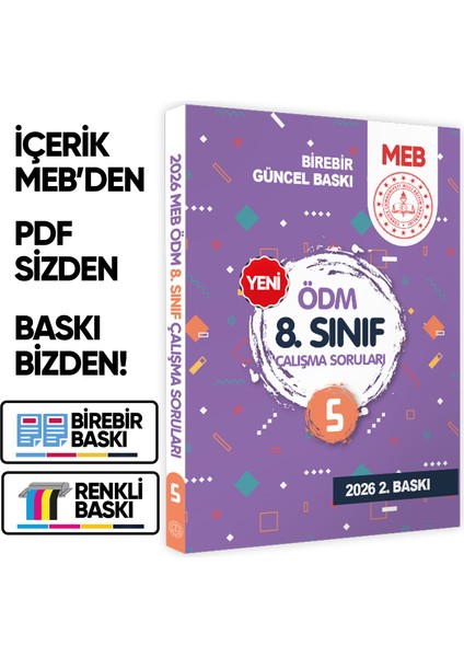 2026 Lgs 8.sınıf Meb Çalışma Soruları Soru Bankası 6lı Modül Set Ödm Çalışma Kitapları Baskı Ücreti