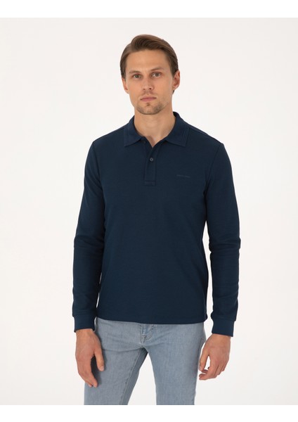 Erkek Lacivert Slim Fit Sweatshirt 50311678-VR033