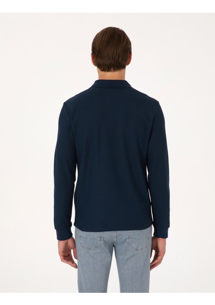 Erkek Lacivert Slim Fit Sweatshirt 50311678-VR033 indirimleri