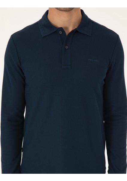 Erkek Lacivert Slim Fit Sweatshirt 50311678-VR033