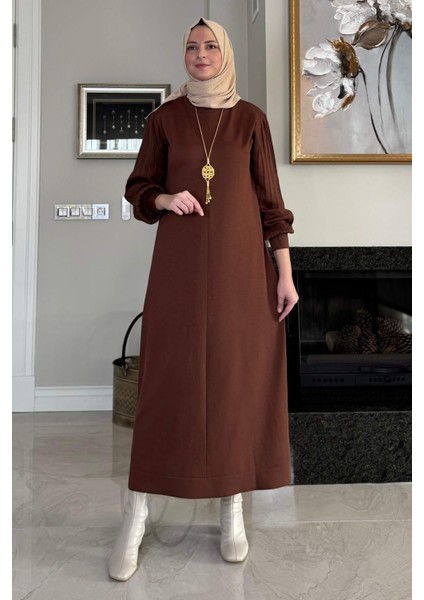 Ecem Triko Elbise Kahve