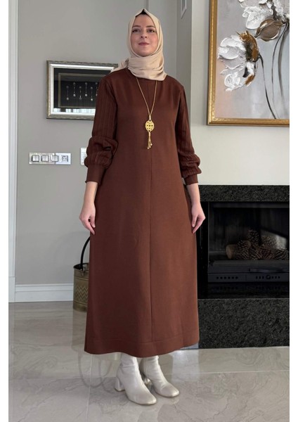 Ecem Triko Elbise Kahve