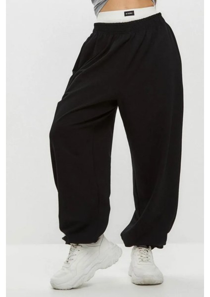 Bol Tarz Baggy Jogger Eşofman Altı Içi Şardonlu Gri / Siyah / Füme fırsatları