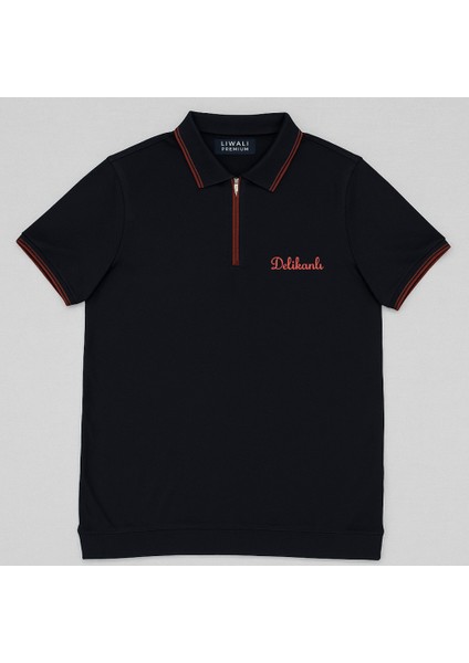 Kişiye Özel Nakışlı Kısa Kollu Ribana Yaka Likralı Premium Lacivert Tişört 3xl modelleri