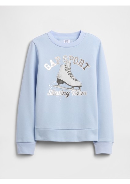 Kız Çocuk Açık Mavi Gap Grafik Sweatshirt