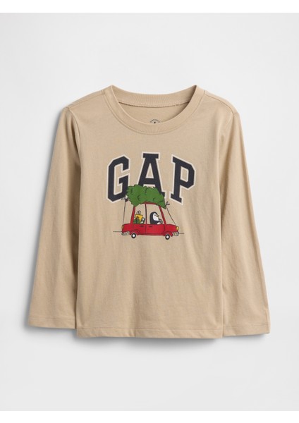 Erkek Bebek Kahverengi Gap Logo T-Shirt