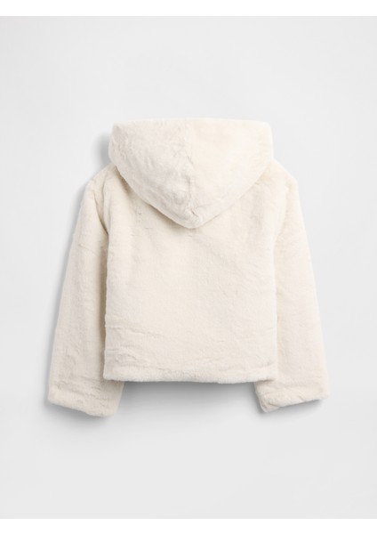 Kız Çocuk Beyaz Relaxed Suni Kürk Ceket fırsatları