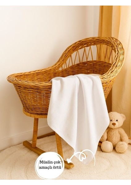 Müslin Örtü – Müslin Bebek Battaniyesi – Unisex – Düz – 75×75 cm