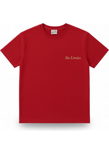 Kişiye Özel Nakışlı Yakası Biyeli Kısa Kollu Bisiklet Yaka Premium Bordo Oversize Tişört M