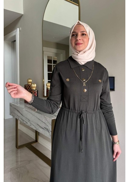 Hazan Triko Elbise Haki fiyatları