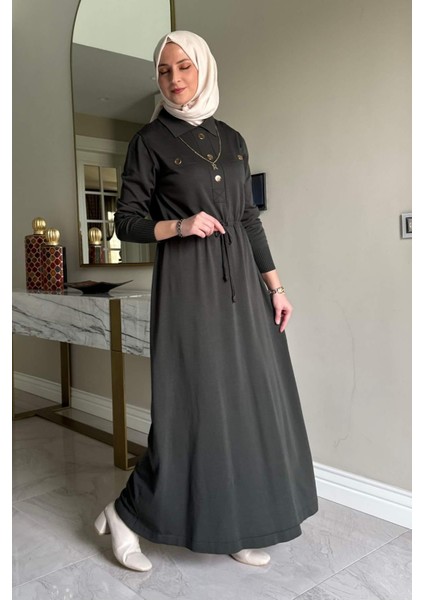 Hazan Triko Elbise Haki modelleri