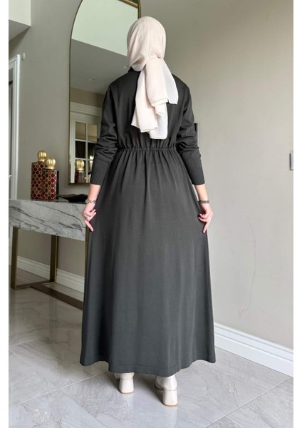 Hazan Triko Elbise Haki