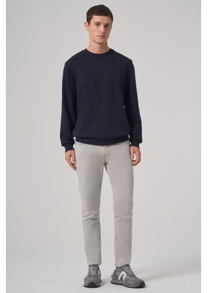 Erkek Lacivert Basic Bisiklet Yaka Sweatshirt indirimleri