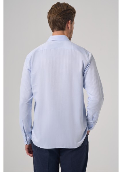 Erkek A. Mavi Trend Slim Fit Italyan Yaka Gömlek indirimleri