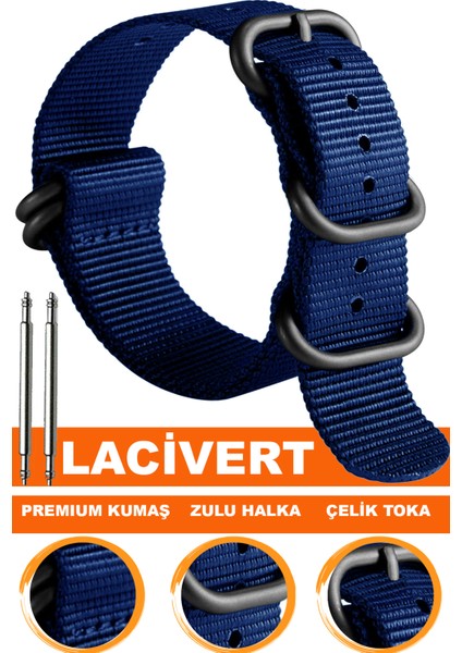 18mm-20mm-22mm-24mm saatlerle uyumlu premıum zulu nato kumaş tekstil saat kordonu kayışı z39nyl1b-l
