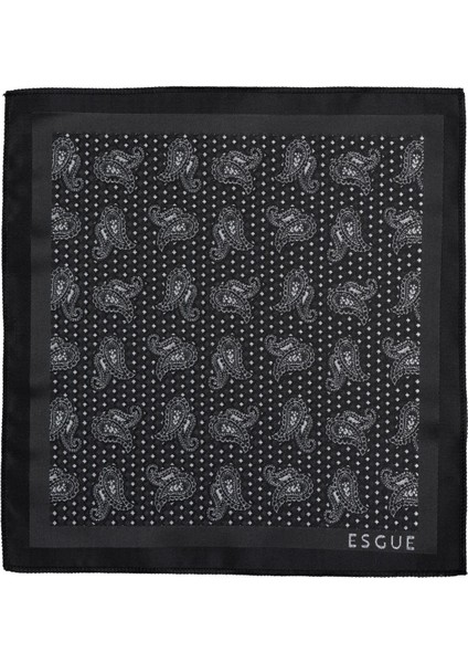 8 cm Klasik Geniş Hand Made Siyah - Beyaz Şal Desen Mendilli Kravat indirimleri