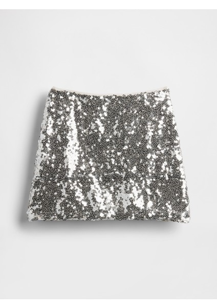 Kız Çocuk Gri Payet Mini Etek fırsatları